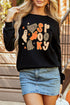 Leopard Print Spooky Ghost Graphic Pullover Sweatshirt