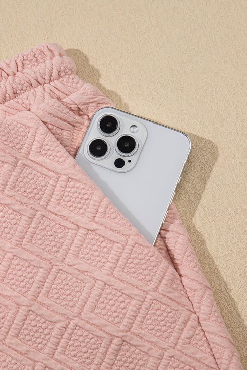 Textured Striped Collared Zip Up Two Piece Dress