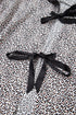 Leopard Print Bow Knot Patchwork Long Sleeve Lounge Set