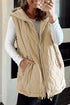 Casual Solid Quilted Padded Fleece Lined Vest