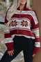 Geometric Pattern Zip Up Long Sleeve Cardigan