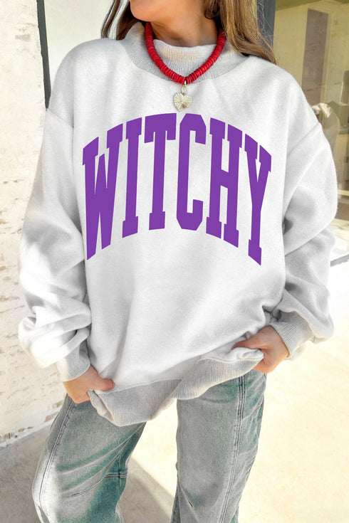 Polyester Slogan Print Mock Neck Reversible Sweatshirt
