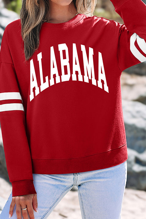 Alabama State Letter Print Supporter Graphic Sweatshirt