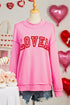 Lover Graphic Mock Neck Exposed Seam Pullover Sweatshirt
