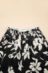 Bohemian Floral Print Smocked High Waist Wide Leg Pants