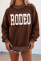 Rodeo Print Polka Dot Trim Baggy Pullover Sweatshirt
