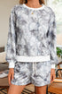 Abstract Woodland Print Baggy Pullover Drawstring Short Sets
