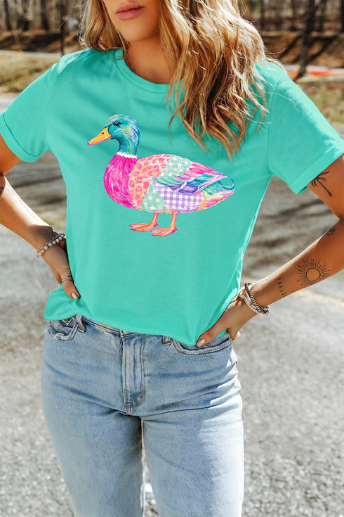 Polyester Cotton Mallard Duck Graphic Western Tee