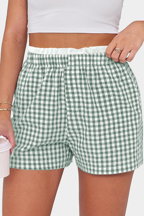 Southern Belle Plaid Print Trim Bottoms