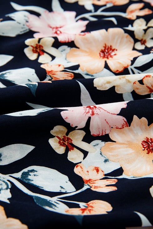 Bohemian Smocked Short Sleeve High Waist Maxi Floral Dress