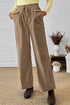 Polyester Tie Elastic Waist Soft Corduroy Pants