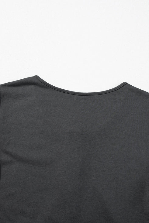 Solid Button Front Long Sleeve Wide Leg Jumpsuit