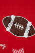 Gingham Patch Embroidered Rugby Print Stars Sweatshirt