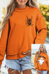 Spooky Themed Graphic Raised Mock Neck Sweatshirt