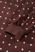 Polka Dot Print Collar Pullover Metal Button Sweatshirt
