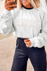 Letter Embroidery Long Sleeve Round Neck Sweatshirt