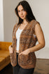 Sherpa Fleece Paisley Print Pocketed Western Vest