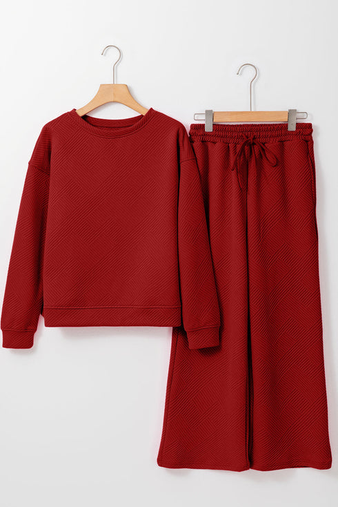 Ultra Loose Textured Slouchy Matching Pant Set