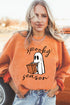 Corded Texture Spooky Season Graphic Pullover Sweatshirt