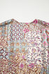 Bohemian Mixed Print Open Front Draped Kimono