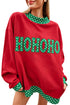 Polka Dot Letter Print Trim Mock Neck Sweatshirt