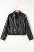 Exclusive Western PU Leather Lapel Collar Zipper Jacket