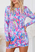 Abstract Print Long Sleeve Bodycon Mini Dress