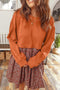 Floral Patchwork Long Sleeve Flared Mini Dress