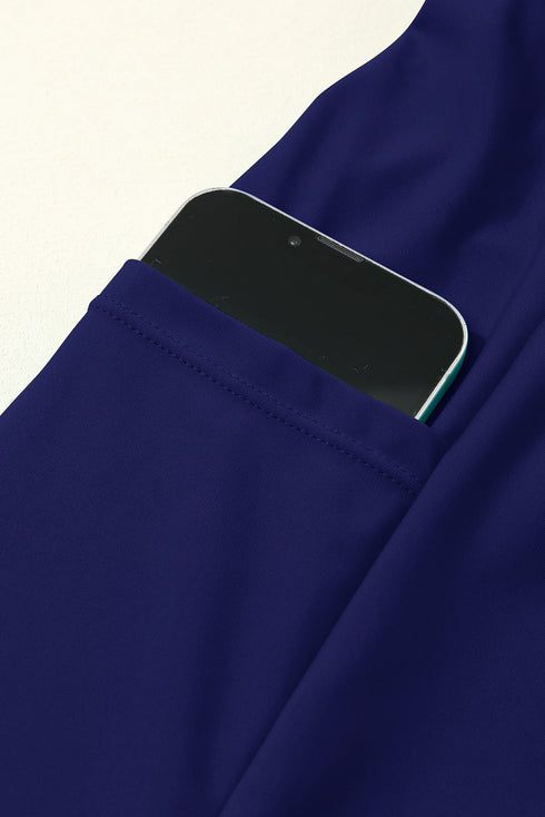 Active Drawstring Elastic Waist Lined Ruffle Shorts Swim Bottoms