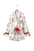 Abstract Print Long Sleeve Two Piece Shift Lounge Set