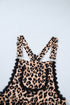 Western Leopard Print Lace Trim Ruffled Wide Leg Jumpsuit