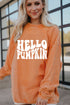 Hello Pumpkin Graphic Corded Texture Oversized Pullover Sweatshirt