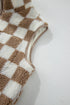 Casual Checkered Print Fleece Sherpa Collared Vest