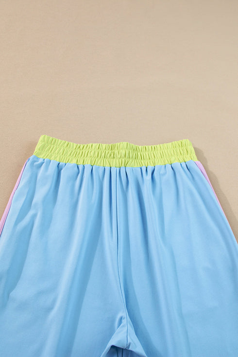 Geometric Block Pattern Trim Detail Pant Set