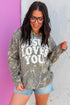 Retro Camouflage Jesus Loves You Print Relaxed Hoodie