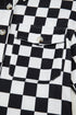 Checkered Print Flap Pocket Button Front Shacket