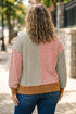 Striped V Neck Oversized Long Sleeve Top
