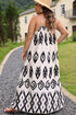 Bohemian Aztec Print H Line Halter Maxi Dress