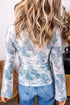 Sheer Leopard Print Round Neck Sheath Long Sleeve Top