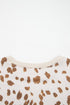 Leopard Spot Drop Shoulder Round Neck Graphic Sweatshirt