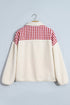 Plaid Patchwork Baggy Silhouette Plush Sherpa Sweatshirt