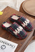 Retro Plaid Mama Lettering Plush Lined House Slipper