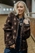 Polyester Stars Pattern Long Sleeve Shift Cardigan