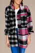 Paneled Checked Button Front Plaid Shacket
