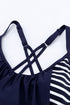 Adjustable Drawstring Blouson Hem Print Tankini Set