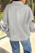 Sequin Rugby Bow Graphic Mock Neck Relaxed Pullover Sweatshirt