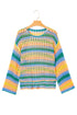 Long Sleeve Striped Open Knit Boho Crochet Top