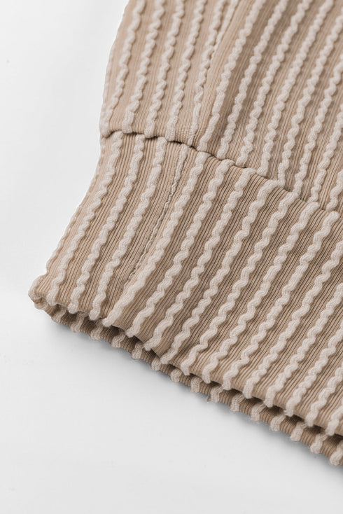 Corded Textured Long Sleeve Pullover And Pant Set