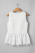 Smocked Lace Peplum Sleeveless Detail Tank