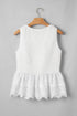 Easy Sleeveless Smocked Lace Peplum Tank Top
